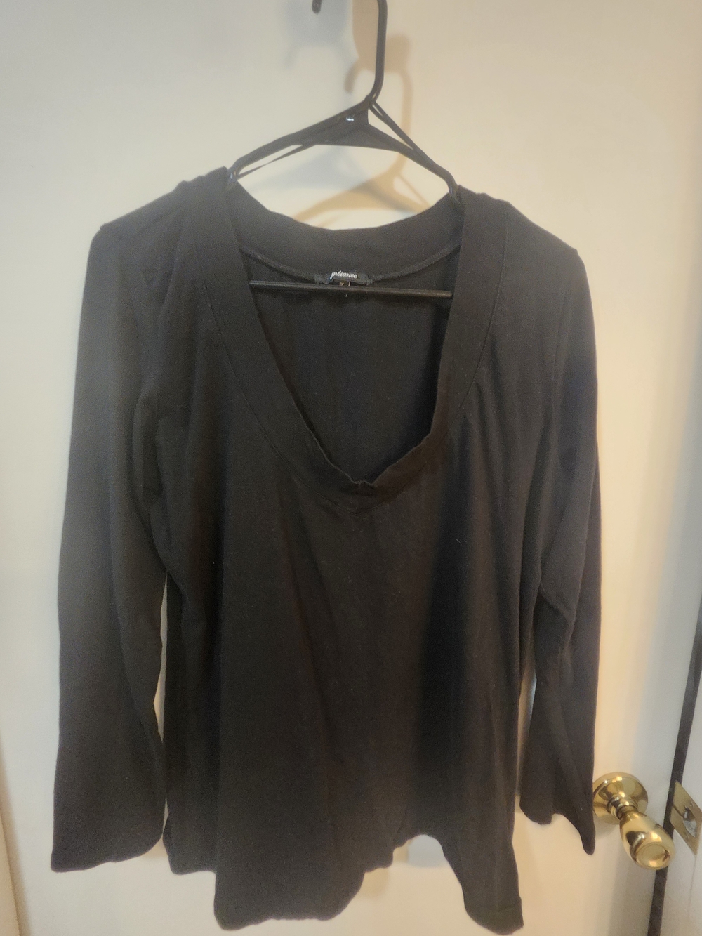 Ambiance Black V-Neck Long Sleeve Top